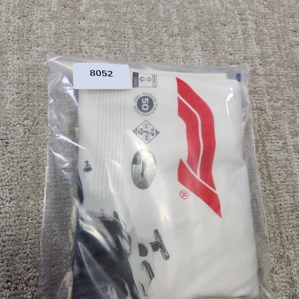 Formula 1 Shirt Men Medium Hybrid Racing Tee White Cotton Blend - Picture 8 of 8